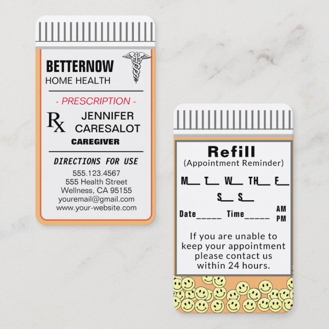 REGISTERED NURSE Appointment Reminder  Business Card (Front/Back)