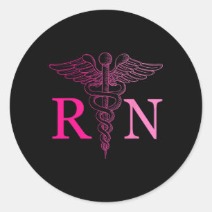 Registered Nurse Appreciation Pink Rn Nursing Tie Classic Round Sticker