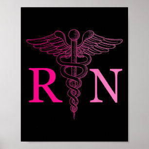 Registered Nurse Appreciation Pink Rn Nursing Tie Poster
