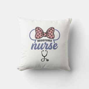 Registered Nurse Bow Stethoscope Vintage Graphic_1 Cushion