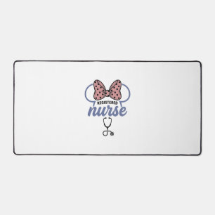 Registered Nurse Bow Stethoscope Vintage Graphic_1 Desk Mat