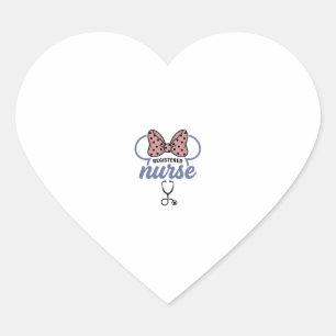 Registered Nurse Bow Stethoscope Vintage Graphic_1 Heart Sticker