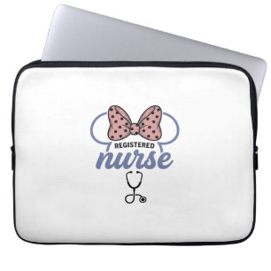 Registered Nurse Bow Stethoscope Vintage Graphic_1 Laptop Sleeve