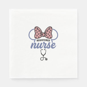 Registered Nurse Bow Stethoscope Vintage Graphic_1 Napkin