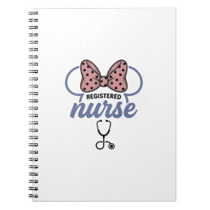 Registered Nurse Bow Stethoscope Vintage Graphic_1 Notebook