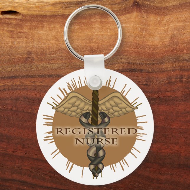 Registered Nurse Caduceus Key Ring (Front)