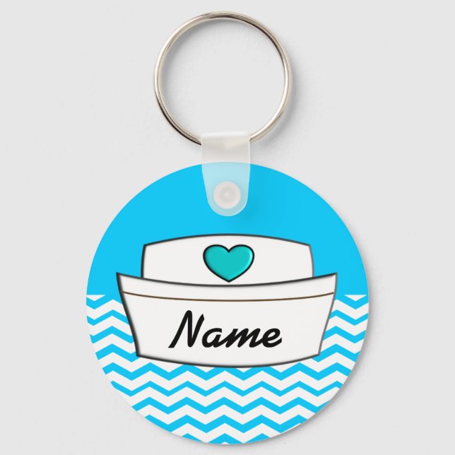 Registered Nurse Chevron Design Key Ring (Front)