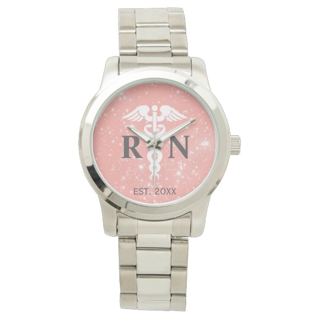 Registered Nurse Custom Graduation Year Silver Watch (Front)