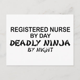 Registered Nurse Deadly Ninja Postcard