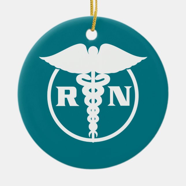 Registered Nurse Emblem Ceramic Ornament (Front)