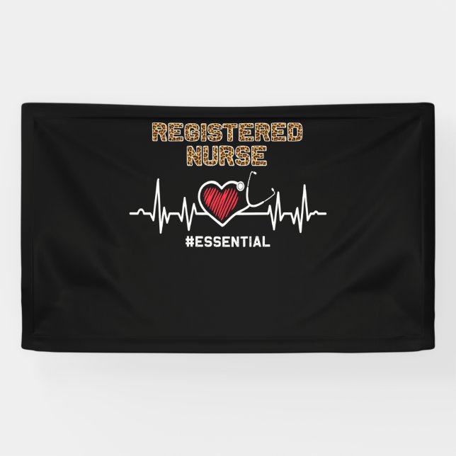 Registered Nurse #Essential Stethoscope Heartbeat Banner (Horizontal)