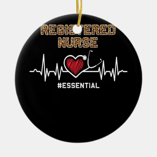 Registered Nurse #Essential Stethoscope Heartbeat Ceramic Ornament (Front)