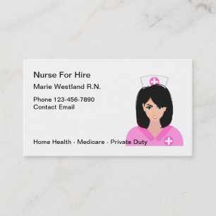 Registered Nurse For Hire Medical Professional Business Card