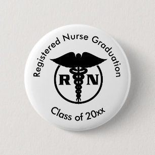 Registered Nurse Graduation Pin Back Buttons