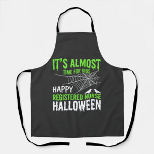 Registered Nurse Halloween Spiderweb and Raven Apron