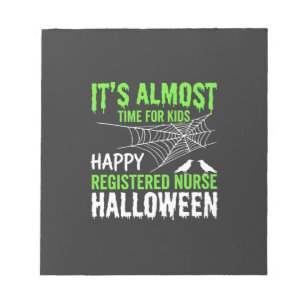 Registered Nurse Halloween Spiderweb and Raven Notepad