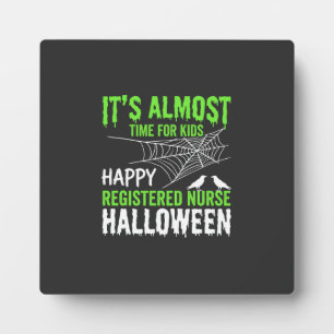 Registered Nurse Halloween Spiderweb and Raven Plaque