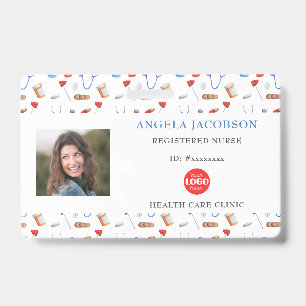 Registered Nurse Healthcare Logo Horizontal ID Badge