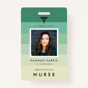 Registered nurse Hospital employee name tag photo ID Badge