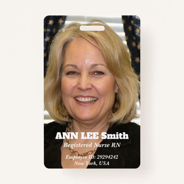 Registered Nurse ID Badge With Photo (Front)