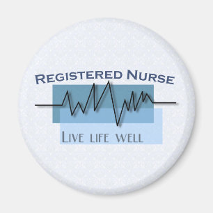 Registered Nurse Live Life Well Medical Logo Magnet