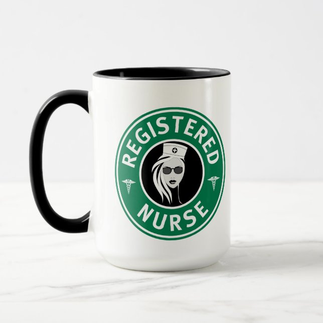 Registered Nurse Logo Badge Design Mug (Left)