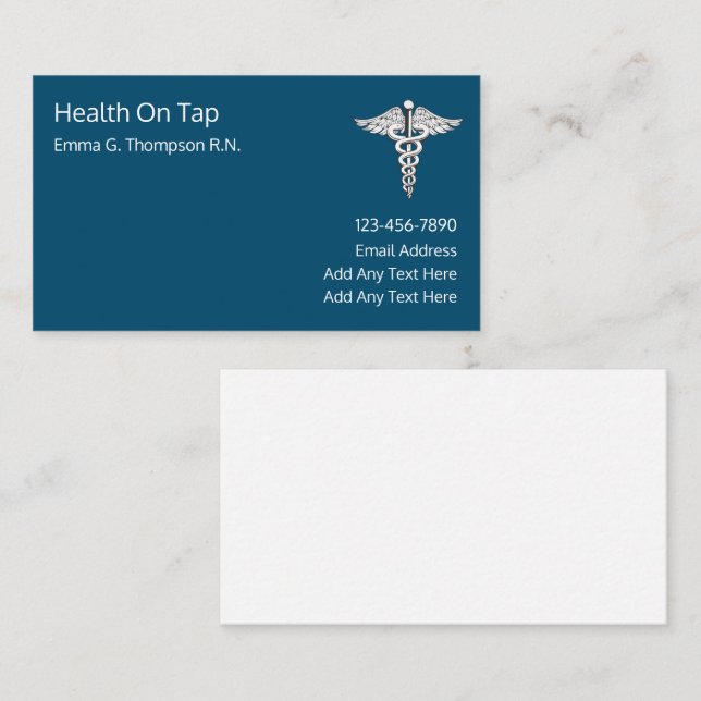 Registered Nurse Medical Business Cards (Front/Back)