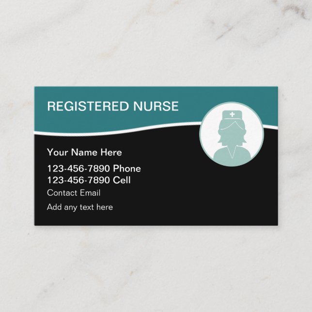 Registered Nurse Medical Business Cards (Front)