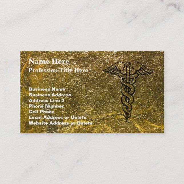 Registered Nurse - Medical Caduceus Business Card (Front)