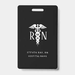 Registered Nurse Medical Caduceus Custom ID Badge