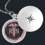 Registered Nurse - Medical Symbol Caduceus - Pink  Locket Necklace<br><div class="desc">Personalised Registered Nurse Medical Symbol Caduceus Pink Necklace ready for you to personalise. ✔Note: Not all template areas need changed. 📌If you need further customisation, please click the "Click to Customise further" or "Customise or Edit Design"button and use our design tool to resize, rotate, change text colour, add text and...</div>