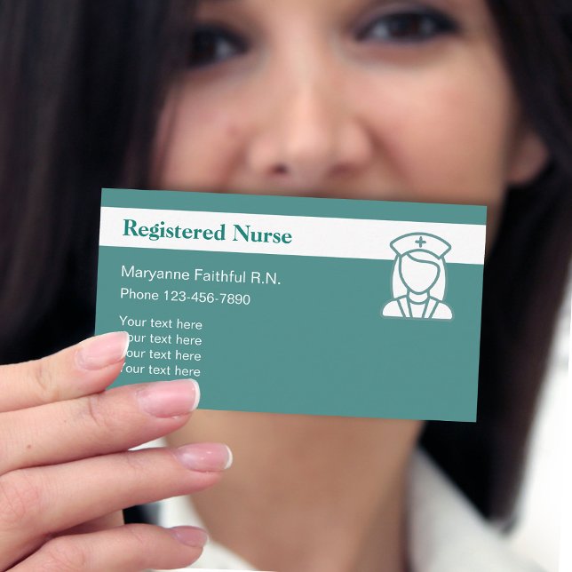 Registered Nurse Modern Design Business Card (Creator Uploaded)