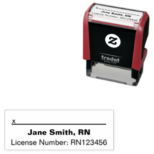 Registered Nurse Name License Number & Line Self-inking Stamp