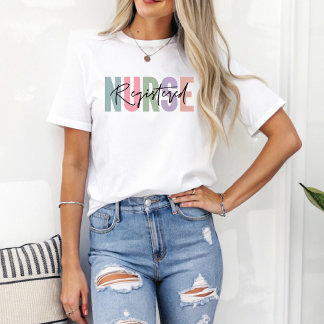 Registered Nurse Pastel Colours Gift for a Nurse T-Shirt