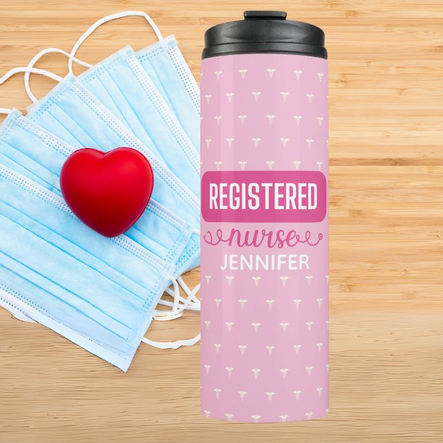Registered Nurse Personalised Caduceus  Thermal Tumbler (Creator Uploaded)