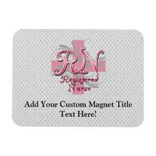 Registered Nurse, Pink Cross Swirls Magnet