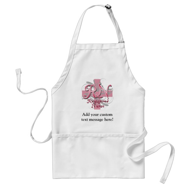 Registered Nurse, Pink Cross Swirls Standard Apron (Front)
