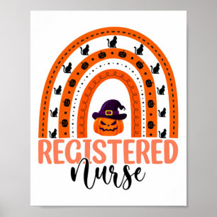 Registered Nurse Rainbow Halloween Costume Registe Poster