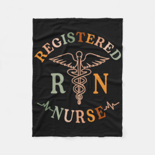 Registered Nurse Retro Medical Nursing Rn Healthca Fleece Blanket