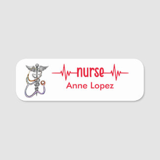 Registered Nurse RN Badge Black and Pink Modern