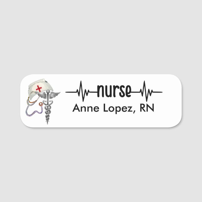 Registered Nurse RN Badge Black Minimalist Modern (Front)