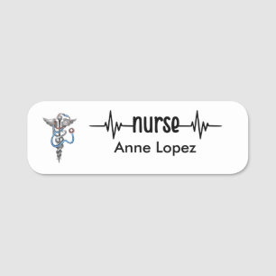 Registered Nurse RN Badge Black Minimalist Modern