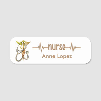 Registered Nurse RN Badge Gold Elegant Modern