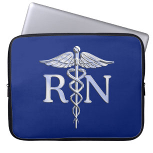 Registered Nurse RN Caduceus Design Laptop Sleeve