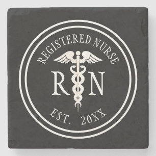 Registered Nurse RN Caduceus Medical Customised Stone Coaster
