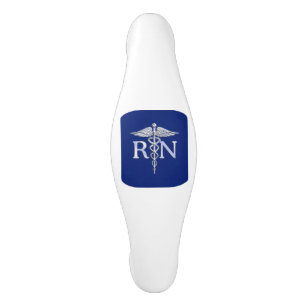 Registered Nurse RN Caduceus on Blue Decor Ceramic Cabinet Pull