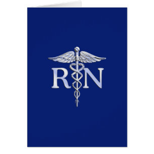 Registered Nurse RN Caduceus on Navy Blue