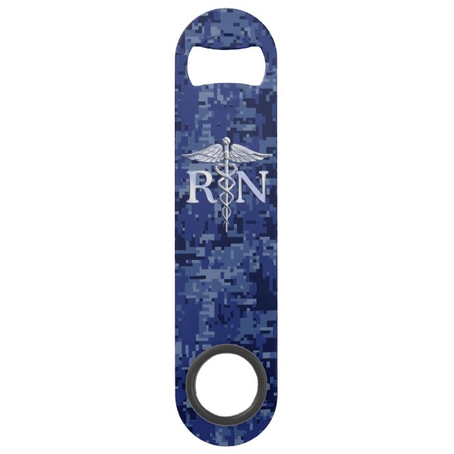 Registered Nurse RN Caduceus on Navy Blue Camo (Front)