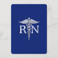 Registered Nurse RN Caduceus on Navy Blue