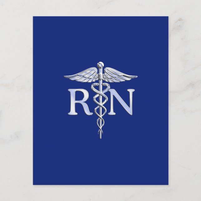 Registered Nurse RN Caduceus on Navy Blue Flyer (Front)